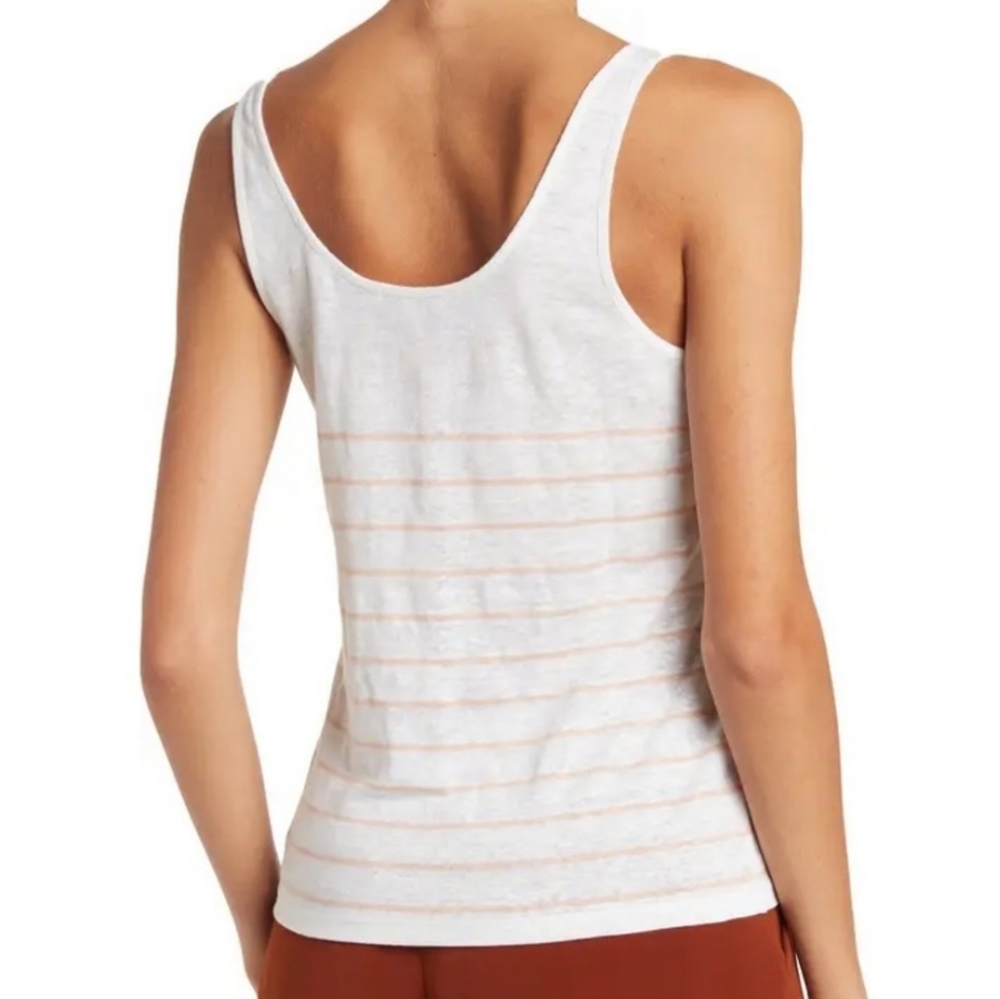 NWT Vince Breton Stripe Linen Tank - Picture 2 of 6